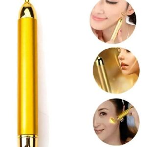 MASAJEADOR FACIAL TIPO BARRA DORADA CON ONDAS VIBRATORIAS